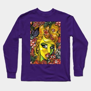 Flower Power Girl in Yellow Long Sleeve T-Shirt